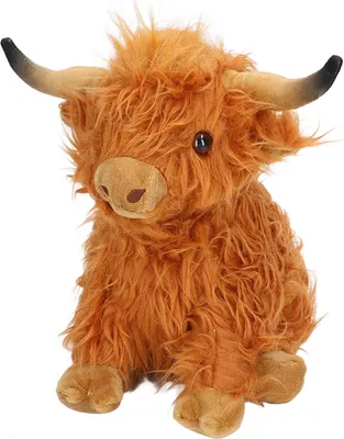 Obrázek produktu pro Simulace Highland Cow Soft Toy Lifelike roztomilé měkké vycpané zvíře panenka pro dárky dekorace 9,1 palce