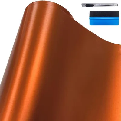 Produktbild von Vinyl Folie gebürstet Orange 50 cm x 150 cm Matt Chrom Auto Möbelfolie