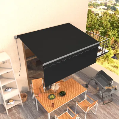 Obrázek produktu pro The Living Store Ručně stahovací markýza s roletou 3,5x2,5 m antracitová