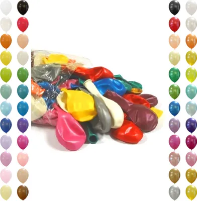 Produktbild von Luftballons ca. 27 cm Naturlatex Ballons, 100 Stück, Metallic Bunt