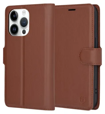 Zdjęcie produktu dla Techsuit Leather Folio etui na iPhone 14 Pro – brązowe