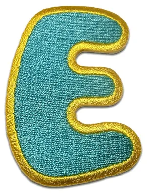 Produktbild von Buchstabe E - 6.2x4.5cm: Alphabet Buchstaben Einzeln Auswählbar - Aufnäher, Bügelbild, Aufbügler, Applikationen, Patches, Flicken, Zum Aufbügeln
