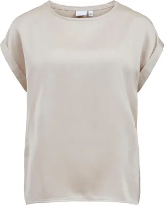 Produktbild von VILA Satin Blusen T-Shirt Kurzarm Basic Glänzendes Oberteil VIELLETTE Größe: 44