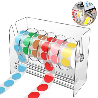 Produktbild von Aufkleber-Etikettenständer mit 6 Fachböden zur Aufbewahrung von Klebeband/Rollen für Büro/Handwerk/Lager