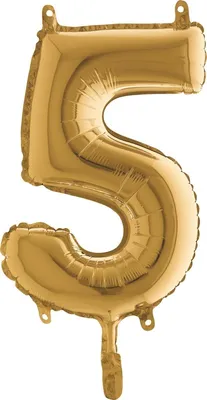Produktbild von 14"/Ø36cm Mini Zahlen Folienballon | Gold #5