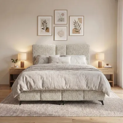 Produktbild von ELVORA DESIGN. Boxspringbett 160x200 cm Bettkasten und Matratze, COZY 2, Beige