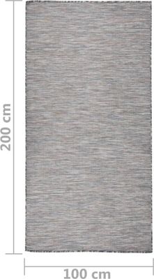 vidaXL Outdoor-Teppich Flachgewebe 100x200 cm Braun und Blau