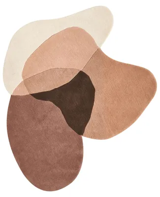 Produktbild von BELIANI Teppich Mehrfarbig aus Wolle 140 x 140 cm Unregelmäßige Form Asymmetrisch Bohnenform Modern Abstrakt für Wohnzimmer Schlafzimmer Flur