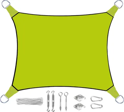 Produktbild von Sonnensegel Rechteckig 2x3m Grün mit Ösen für Balkon Terrasse Sonnenschutzsegel