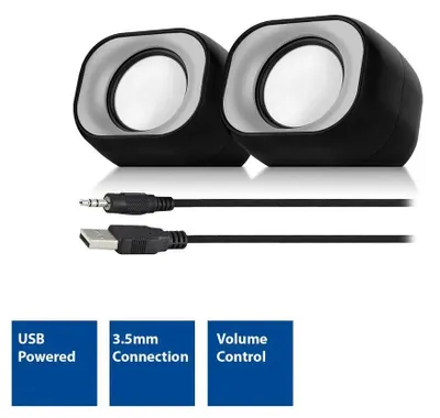 Image de Eminent 2.0 Ensemble De Haut-parleurs Stéréo Pour Pc Et Ordinateur Portable, Alimenté Par Usb
