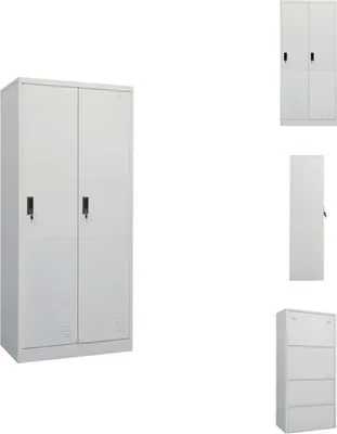 Immagine prodotto di vidaXL Armadio grigio chiaro 80x50x180 cm in acciaio - Armadi