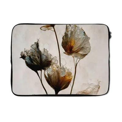 Produktbild von MuchoWow® Laptop Hülle 14 ZollVintage - Blumen - Pflanzen - Abstrakt Laptoptasche - Laptoptasche - Stoßsicher - Schutzhaube