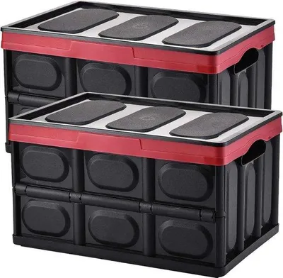 Image de Caisse de transport en plastique noire 42 x 28 x 24 cm, 30 l