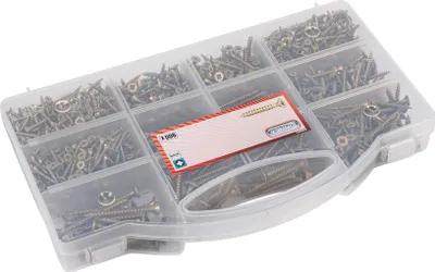 Immagine prodotto di CONNEX DP8500131 CONNEX Senkkopf PZ, verzinkt Mehrzweckschrauben-Sortiment 900-tlg.
