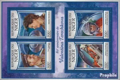 Produktbild von Briefmarken Niger 2017 Mi 4822-4825 Kleinbogen (kompl. Ausg.) postfrisch Walentina Tereschkowa
