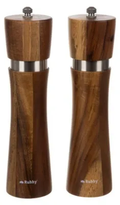 Productafbeelding van Ruhhy 24650 Set van 2 houten handmolens voor zout en peper
