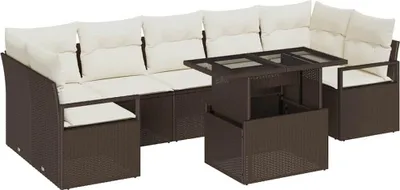 Produktbild von vidaXL Gartensofa-set 8 stk. Braun Poly Rattan