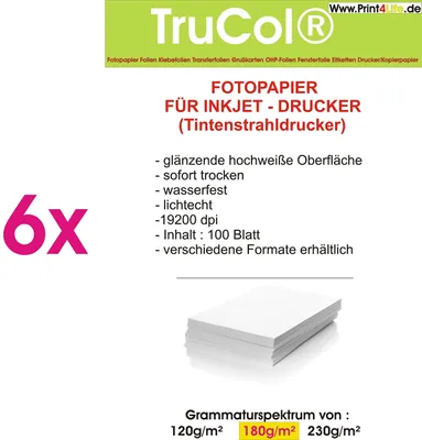 Obrázok produktu pre Lesklý fotopapier A4, 600 listov, 180 g/m²