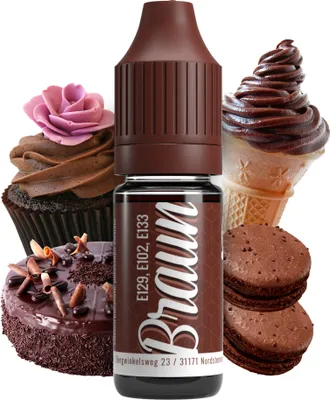 Produktbild von Belissia Lebensmittelfarbe Braun - 10ml flüssig & hochkonzentriert - Lebensmittelechte Speisefarbe zum Backen, Kochen, Fondant & DIY - vegan