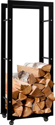 Immagine prodotto di Supporto in legno Keri con ruote 25x40x100, metallo nero