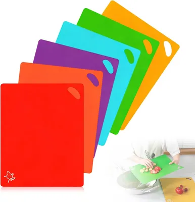Obrázek produktu pro Krájecí prkénka, 6 kusů, rozměry 38 x 30,5 cm, plast, protiskluzové, vhodné do kuchyně