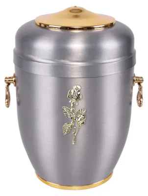 Productafbeelding van Unieke Metalen Urn voor As met Gouden Rozen