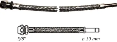 Produktbild von Flex-Verbindungsschlauch mit Quetschverschraubung 3/8 " und Stutzen ø 10 mm, Länge 500 mm