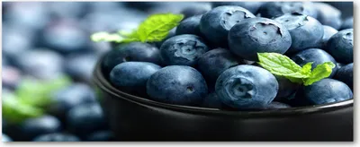 Immagine prodotto di Tulup® Pannello decorativo in vetro - 125x50 - Arte da parete - Pannello decorativo realizzato con vetro temperato di sicurezza - Ideale per la cucina e il soggiorno - Motivo: frutti di bosco - Colore: blu