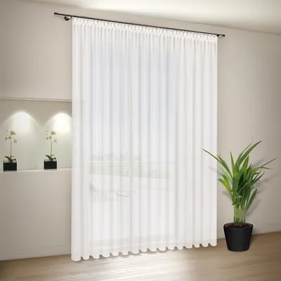 Produktbild von Gerster Store Marina mit Smokband, variabel B = 600 x H =245 cmHalbtransparent Effektvoile Uni weiß