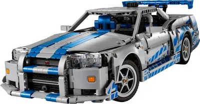 Produktbild von LEGO Technic 2 Fast 2 Furious Nissan Skyline GT-R R34 Automodell-Bauset für Erwachsene - mit Driftfunktion, Lenkung, Federung und 6-Zylinder-Motor - Sammlergeschenk für Fans - 42210