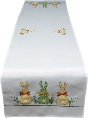 Produktbild von Tischdecke Tischläufer Stickerei Hasen Osterhasen Ostern 40 x 140 cm