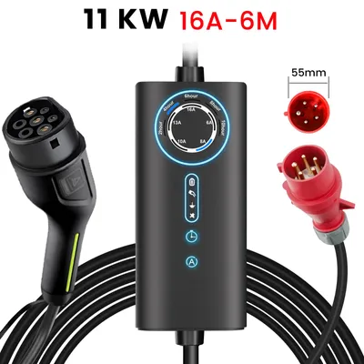 Produktbild von Junsun EV-Ladegerät, 11 kW, 6 Meter Kabel, Typ 2, 3-phasig, 6-16A