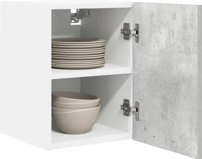 Produktbild von （Robust Möbel） Hängeschrank mit Tür 2 pcs - Montage erforderlich - Betongrau und Weiß 30 x 31 x 40cm - CL282665 - Küchenschränke