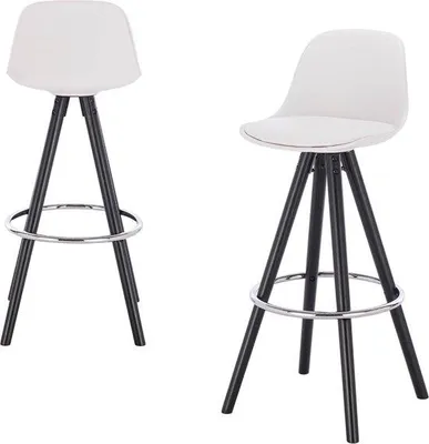 Produktbild von Weißer Barhocker mit Rückenlehne, 75cm, Braun, Kunstleder