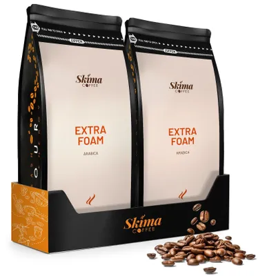 Produktbild von Kaffeebohnen 2 x 1 kg MIT CREMA 100 % Arabica frisch geröstet + Tassenuntersetzer