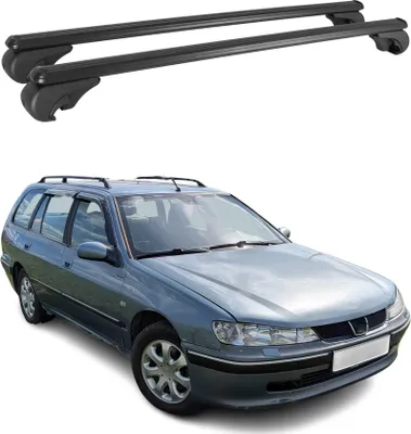 Image de Barres de toit Transversales pour Peugeot 406 1999-2005 Aluminium Noir