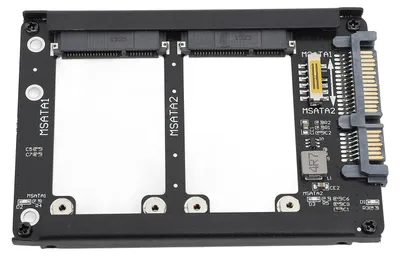 Image de Adaptateur double SSD mSATA vers SATA III 2,5 pouces 6 Gbps, compatible avec le remplacement à chaud ; carte adaptatrice SSD SATA III avec boîtier pour PC