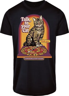 Produktbild von Steven Rhodes T-Shirt Herren Talk To Your Cat schwarz M