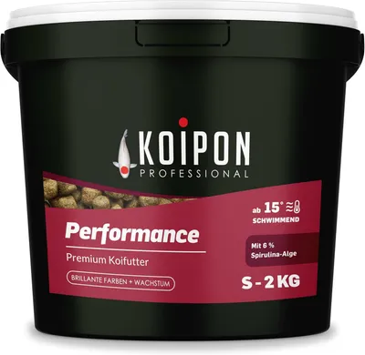 Produktbild von KOIPON Performance 2kg 3mm Sommer-Koifutter mit 6% Spirulina schwimmend