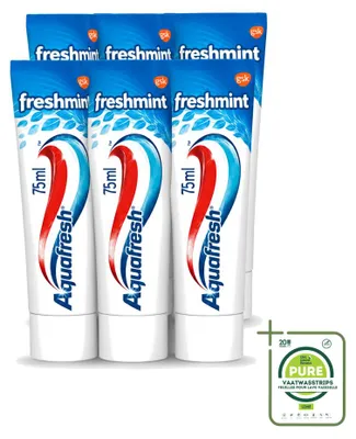 Produktbild von 6 x Aquafresh 3-in-1 Tandpasta Freshmint - 75 ml - Großpackung - 6 Stücke