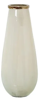 Tafelvaas aus Glas, beige-gold, 15x15x38 cm