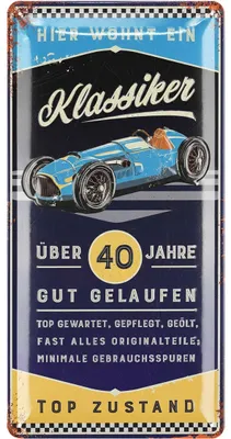 Produktbild von Blechschild Schild 40 Geburtstag, SCHILD 40 JAHRE KLASSIKER, Geschenke für den 40 Geburtstag Mann, lustiges Schild 40 Geburtstag Deko