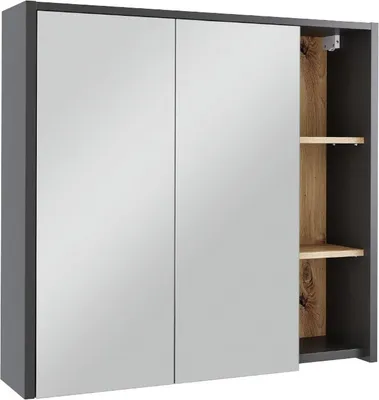 Produktbild von Badspiegelschrank Vicco Viola Grau/Artisan 80 x 75 cm mit offenen Regalen, Model 54861