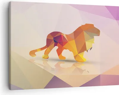 Produktbild von Bild auf Leinwand - Leinwandbild - Löwe Illustration modern - 70x50cm - Wand Bild - Wanddeko - Leinwanddruck - Bilder - Kunstdruck - Wanddekoration - Leinwand bilder - Wandkunst - AA70x50-2804