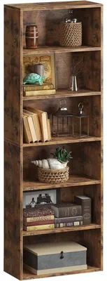 Immagine prodotto di Libreria a 6 ripiani, legno marrone, 55,5 x 181 cm