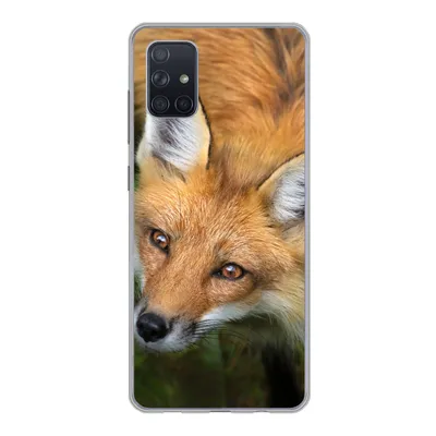 Produktbild von MuchoWow® Handyhülle Schutzhülle Hülle für Samsung Galaxy A71 Fuchs - Grün - Orange Silikon Softcase Handy Hülle - Kartenbesitzer