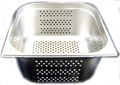 Produktbild von GN 2/3 Gastronormbehälter GN-Behälter Edelstahl 12,5 Liter tief 200mm gelocht