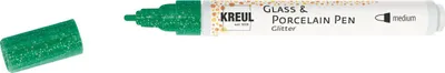 Produktbild von Kreul Glass & Porcelain Pen Glitter Medium Permanentmarker Light Green 1 Stck