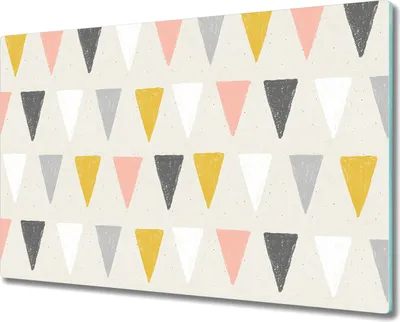 Produktbild von Glas Schneidebrett Herdabdeckplatten Schneideplatten - 80x52 cm - Dreiecke Vintage