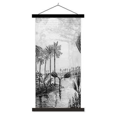 Produktbild von MuchoWow® Textilposter Design - Dschungel - Wasser 90x180 cm mit schwarzem Rahmen - Dekoration Wohnzimmer